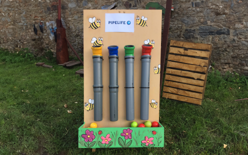 Pipe cuttings donated to the Youth House in Otrokovice, Czechia