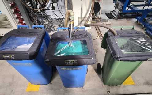 Sealed collection and storage bins are a simple yet effective way to prevent pellets from escaping production site boundaries.