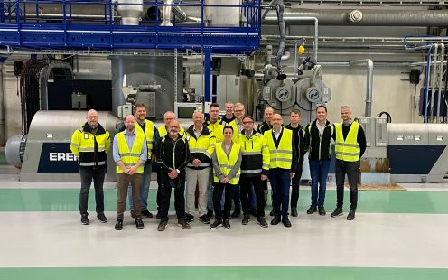 Pipelife R&D and Pipelife Sweden Ölsremma plant teams at the official opening of the new recycling facility for PE/PP waste.