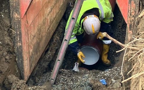 An adjacent country road ran very close to the old pipeline in some areas