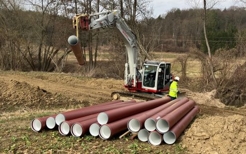 Replacement of an old sewage collector in the Jennersdorf region, Austria.