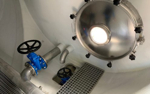 View inside of drinking water tank