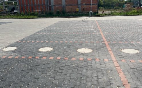 In spring 2024, a stormwater infiltration body consisting of 588 Stormbox II crates was installed under the store's parking lot.