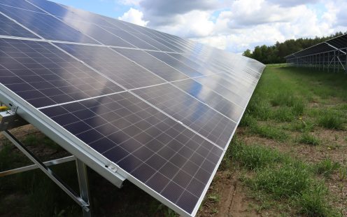 A close-up of a solar panel in Liminka