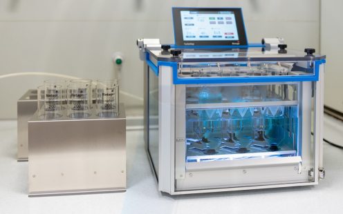 Testing equipment at OFI laboratory.