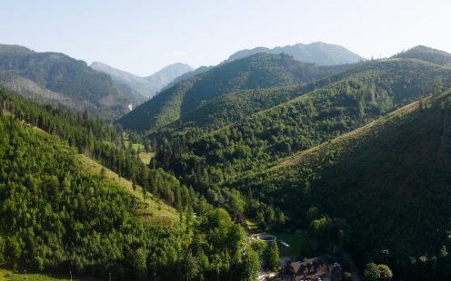 An aerial view of Tatra National Park showing the valley where the new underground infrastructure is being built.