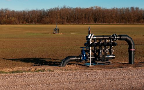 The corn field in Mezofalva with an SDI system installed.