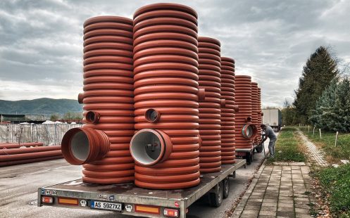 Pipes for Hemus Road Drainage project are prepared for delivery